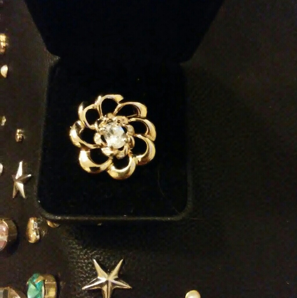 Swirl Brooch with Crystal Center